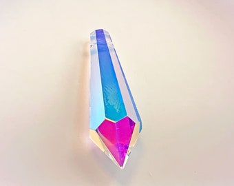 38 mm, Crystal Prism, Clear AB, Crystal U-Drop, Asfour Crystal, Lead Crystal prisms, Crystal Drop Prisms, 1 Hole #401