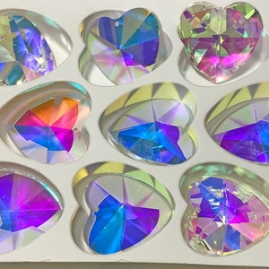 Asfour Crystal Heart Prism Suncatchers, Clear AB, 40mm Crystals for Car Chandeliers, 30% Lead Sun Catchers, and Hanging Crystals, Prisms image 3