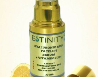 Anti Wrinkle Hyaluronic Acid With Aloe Vera + Vitamin C Serum Made In UK