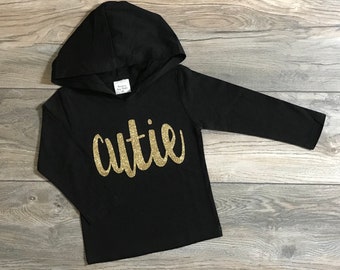 Cutie Hoodie Black - Adorable Soft Long Sleeve Hoodie/Sweatshirt