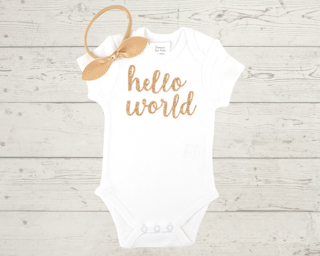 Hello World Newborn Take Home Outfit Baby Girl - Newborn Outfit - See ...