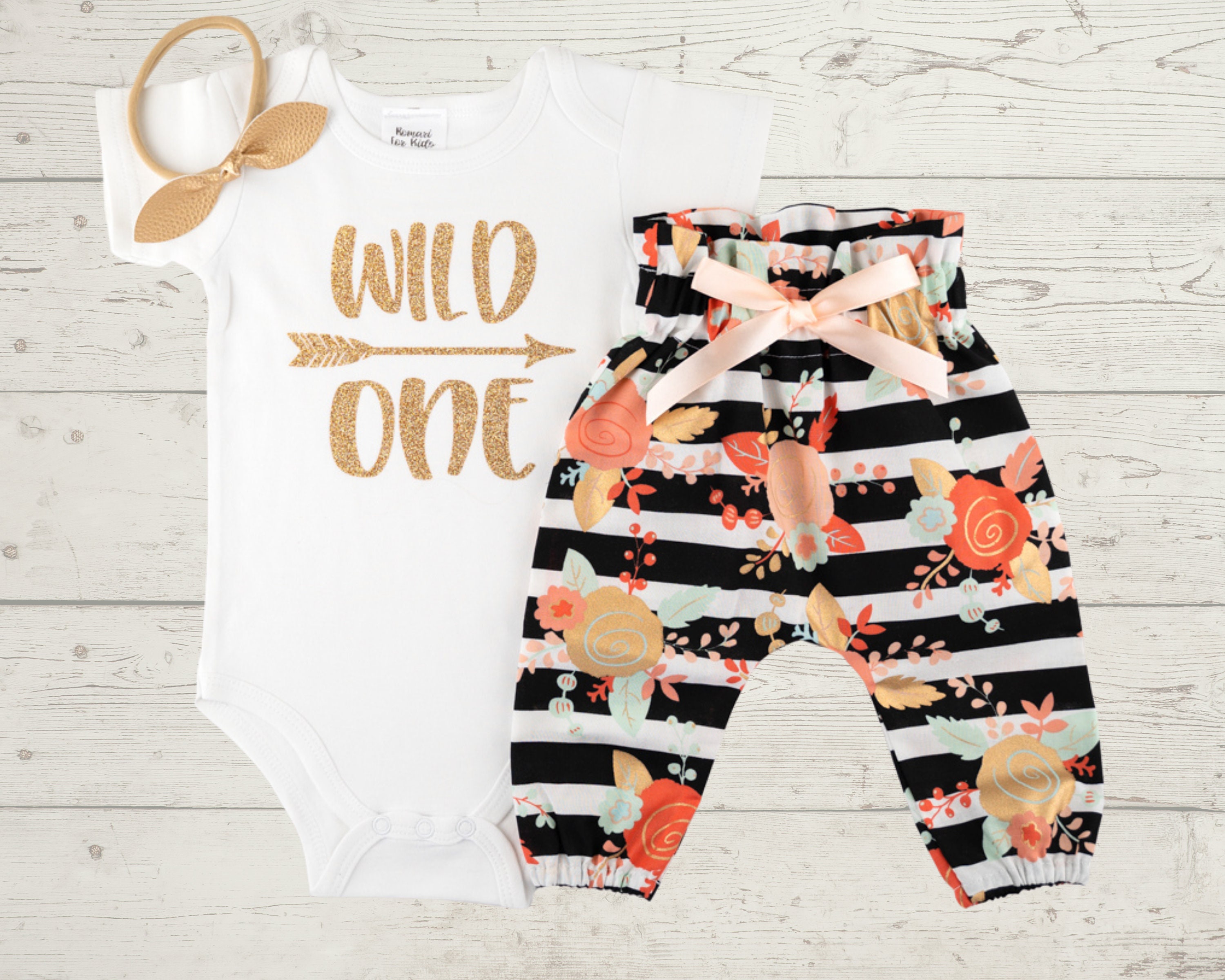 First Birthday Outfit Girl - Wild One 1st Birthday Outfit - Gold Glit…