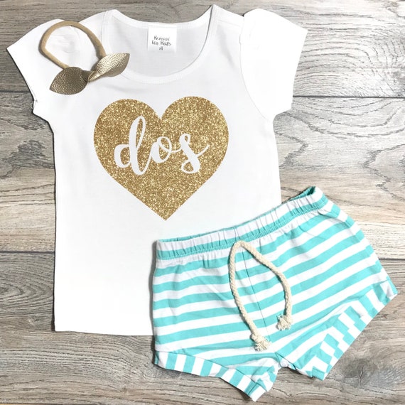 Puff Sleeve Shirt Romari for Kids Dos in Heart Outfit Set Headband Baby Girl Clothes Pink Striped Shorts