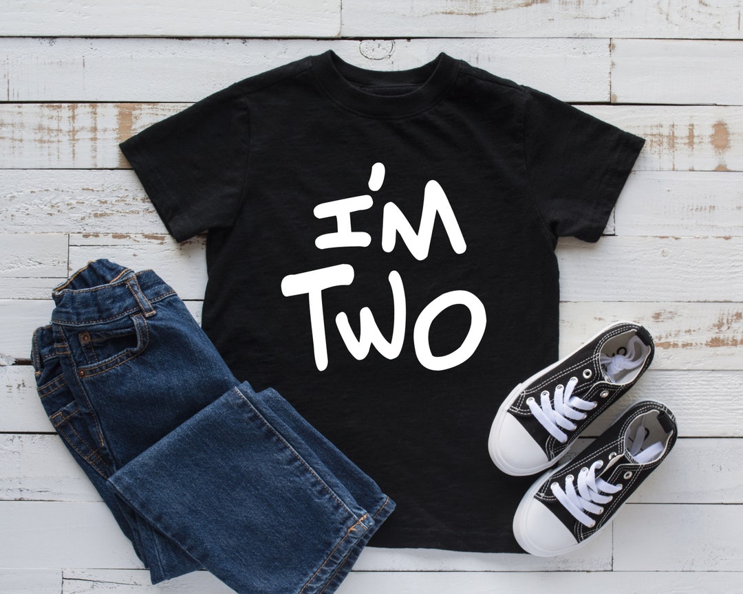 I'm Two Birthday Shirt Boy 2 Year Old - Black T-shirt Second Birthday ...