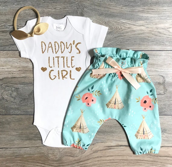 Daddy's Little Girl Outfit Baby Girl Bodysuit High | Etsy