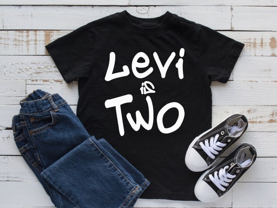 2nd Birthday Outfit Boy Custom Name Boy Birthday Shirt TWO