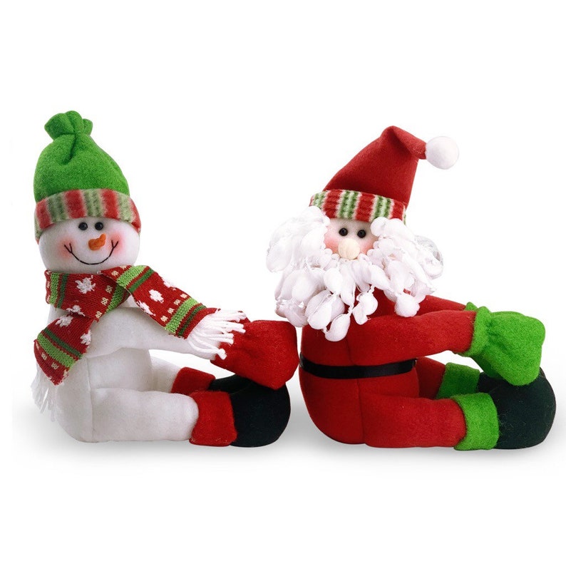 2pc Santa Snowman Wine Bottle Holders Christmas Etsy