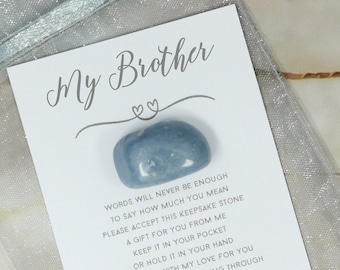 My Brother Poem Gemstone Gift - Crystal for my Brother - Worlds Best Bro Keepsake Stone - Connection Present For Brother from Sister Love