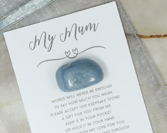 Mum Poem Gemstone Gift - Crystal for my Mum Mummy Mother - Best Mum Keepsake My World - Connection Present For My Mother - Gifts for her