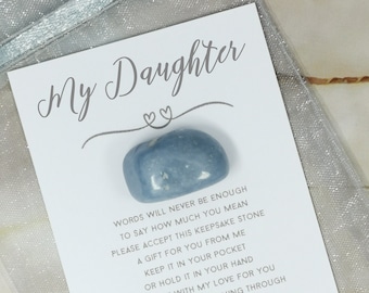 Daughter Poem Gemstone Gift - Crystal for my Daughter - Best Daughter Keepsake My World - Connection Present For My Child - Gifts for her
