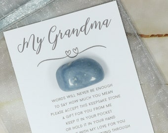 My Grandma Poem Gemstone Gift - Crystal for a Grandma - Worlds Best Grandma Keepsake Stone - Special Grandma Birthday Gift from Grandchild