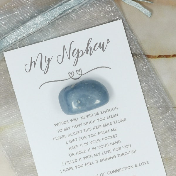 Nephew Poem Gemstone Gift - Crystal for my Nephew from Auntie Uncle - Best Nephew Keepsake - Connection Present For Nephew - Great Nephew