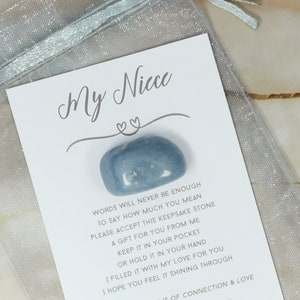 Cadeau de pierres précieuses poème de nièce - Cristal pour ma nièce de tante oncle - Meilleur souvenir de nièce - Cadeau de connexion pour nièce - Plus grande nièce