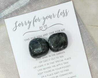 Sorry for your loss Gemstone Kit - Bereavement Crystals - Lost Loved One Keepsake - Memorial Condolences Gift With Sympathy - No Words Gift