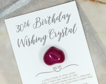 Happy 30th Birthday - Gift for 30 Years Old Bday Present - For Him For Her - Agate Wishing Crystal - Brother Sister Auntie Uncle Friend