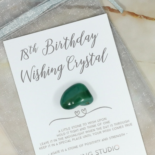 Happy 18th Birthday - Gift for 18 Years Old Bday Present - For Him For Her - Wishing Crystal - Brother Sister Daugher Son Niece Nephew