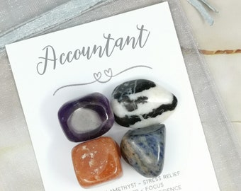 Accountant Gemstone Kit - Crystals for an Accountant - Accountant Crystal Set - New Job Occupation Gift - Hayling Studio Numbers Person Gift