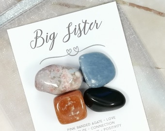 Big Sister Crystals - Gemstone Gift for my Big Sister - Best Friend - Special Sister Keepsake Gift - Birthday Stones for a Big Sister To Be
