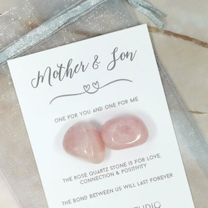 Mother and Son Rose Quartz Gemstone Kit - Crystals to my Son from Mum - Special Son Gift Set - Two Of Us Keepsake Forever Love - Mummy & Son