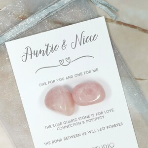 Auntie and Niece Rose Quartz Gemstone Set - Crystals for my Niece from Auntie - Special Niece Gift - Niece Birthday - Niece Love You Present