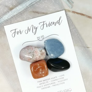 Kit de pierres précieuses Dear Friend - Ensemble de cristal pour mon ami - Cadeau d’ami de travail - Souvenir d’ami proche - Hayling Studio Tumblestones