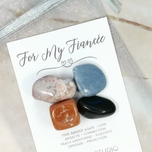 For My Fiancee Gemstone Kit - Crystal Set for my Fiancee - Best Fiance Gift - For Her Fiance Keepsake - Hayling Studio Tumblestones Marry Me
