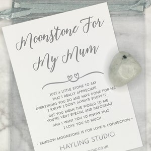 Cadeau sentimental pour maman - souvenir de poème en cristal de pierre de lune - cadeau de maman - anniversaire de mamans - maman - merci maman - cadeau spécial de l'enfant