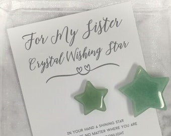 Cute Sister Gift - Star Crystal - Beautiful Sentimental Wishing Gift For My Sister - Poem for Sister from Sibling Bestie Forever Unique Gift