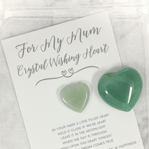 Cadeau spécial maman – Cristal de cœur – Beau cadeau de vœux attentionné pour ma maman – Poème pour maman, souvenir de maman, jolie poche pour faire un vœu d'amour.