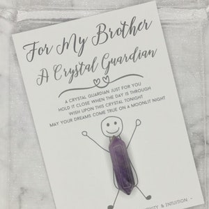 Sweet Brother Gift - Crystal Guardian - Protection and Love Beautiful Thoughtful Funny Wishing Gift For My Bro Keepsake - Novelty Gift Cute