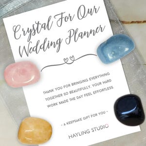 Cadeau souvenir attentionné pour notre organisateur de mariage - Message aimable et sincère - Choisissez vos propres cristaux - organisateur de mariage cadeau sentimental