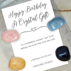 Cadeau d'anniversaire en cristal pour elle - souvenir sentimental - cadeau attentionné, choisissez votre propre carte de cristaux, cadeau souvenir maman épouse soeur bday