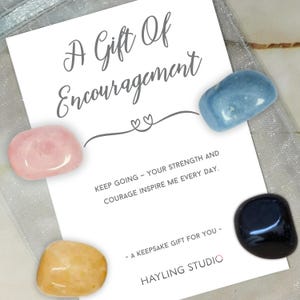 Encouragement Gift - Crystal Keepsake - Supportive Present, Choose Your Own Crystals Card, Keepsake Gift Keep Going Strength & Courage