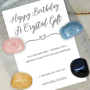 Cadeau d'anniversaire en cristal pour lui - souvenir attentionné - cadeau d'étape, choisissez votre propre carte de cristaux, cadeau souvenir papa frère fils bday