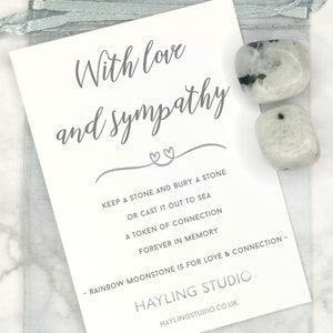 Avec amour et sympathie - Cadeau pour la perte d'un être cher - Cristaux de deuil pour le deuil - Dans une mémoire affectueuse - Perte d'un parent Perte d'un enfant Fausse couche