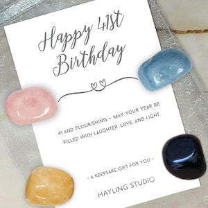 Cadeau en cristal pour 41e anniversaire - souvenir attentionné - cadeau d'étape, choisissez votre propre carte de cristaux, cadeau souvenir joyeux anniversaire