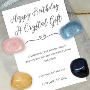 Cadeau d'anniversaire d'adolescent en cristal - souvenir attentionné - cadeau d'étape, choisissez votre propre carte de cristaux, cadeau souvenir ado joyeux anniversaire