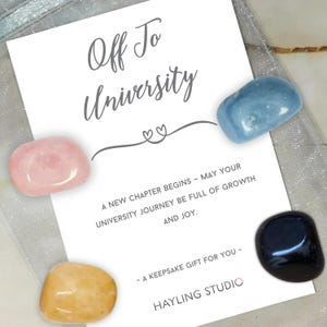 Cadeau de rentrée universitaire - souvenir en cristal - cadeau attentionné personnalisé, carte de votre choix avec cristaux, cadeau souvenir de départ pour l'université