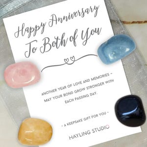 Cadeau d'anniversaire de mariage pour couple - souvenir en cristal - cadeau attentionné et personnalisé, carte à choisir avec cristaux, cadeau souvenir