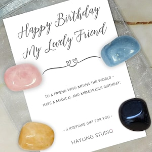 Cadeau d'anniversaire d'un ami en cristal - souvenir sentimental - cadeau attentionné, carte de votre choix de cristaux, cadeau souvenir Great Mate Happy Bday