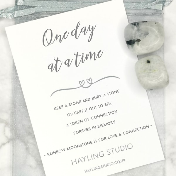 One day at a time - Bereavement gift - Crystals for grief and loss - Memorial keepsake condolences gift - Funeral stone - With sympathy gift