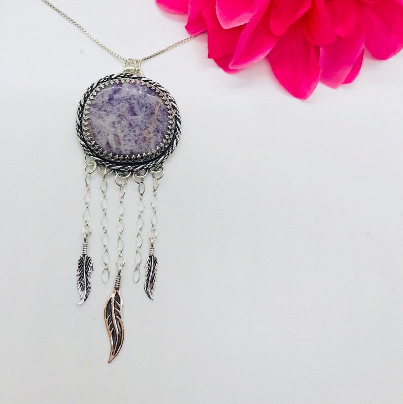 Fluorite Dream catcher necklace image 0
