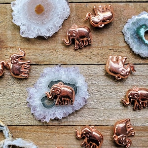 Double sided copper coated elephant charms, QTY: 20, Animal charms, 3D charms, Craft supplies, Jewelry making supplies, Arts and Crafts, Kid