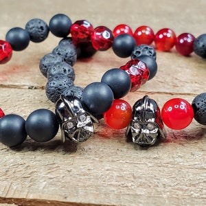 Movie themed gemstone stretch bracelet, essential oil diffuser bracelet, men&#39;s jewelry, cosplay, Science fiction jewelry, Men&#39;s gift, Boy&#39;s