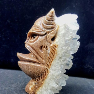 Hand carved Troll figurine, Troll statue, Crystal carving, Crystal troll, Horror fan art, Fantasy home decor, Dungeons and dragons, Geode