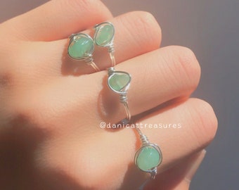 Green Aventurine Ring, Gemstone Ring, Boho ring, Healing Crystal Ring, Cute Rings, Dainty Ring, Chic Ring, Minimalist Ring, Gifts for her