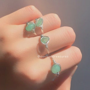 Green Aventurine Ring, Gemstone Ring, Boho ring, Healing Crystal Ring, Cute Rings, Dainty Ring, Chic Ring, Minimalist Ring, Gifts for her