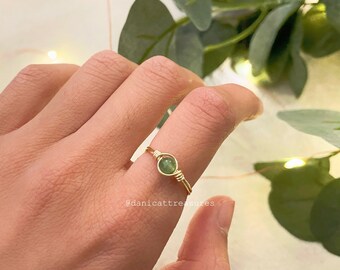 Aventurine Crystal Ring, Raw Crystal Ring, Handmade Wire Ring, Minimalist Ring, Crystal Stacking Ring, Handmade Crystal Ring, Wire, Dainty