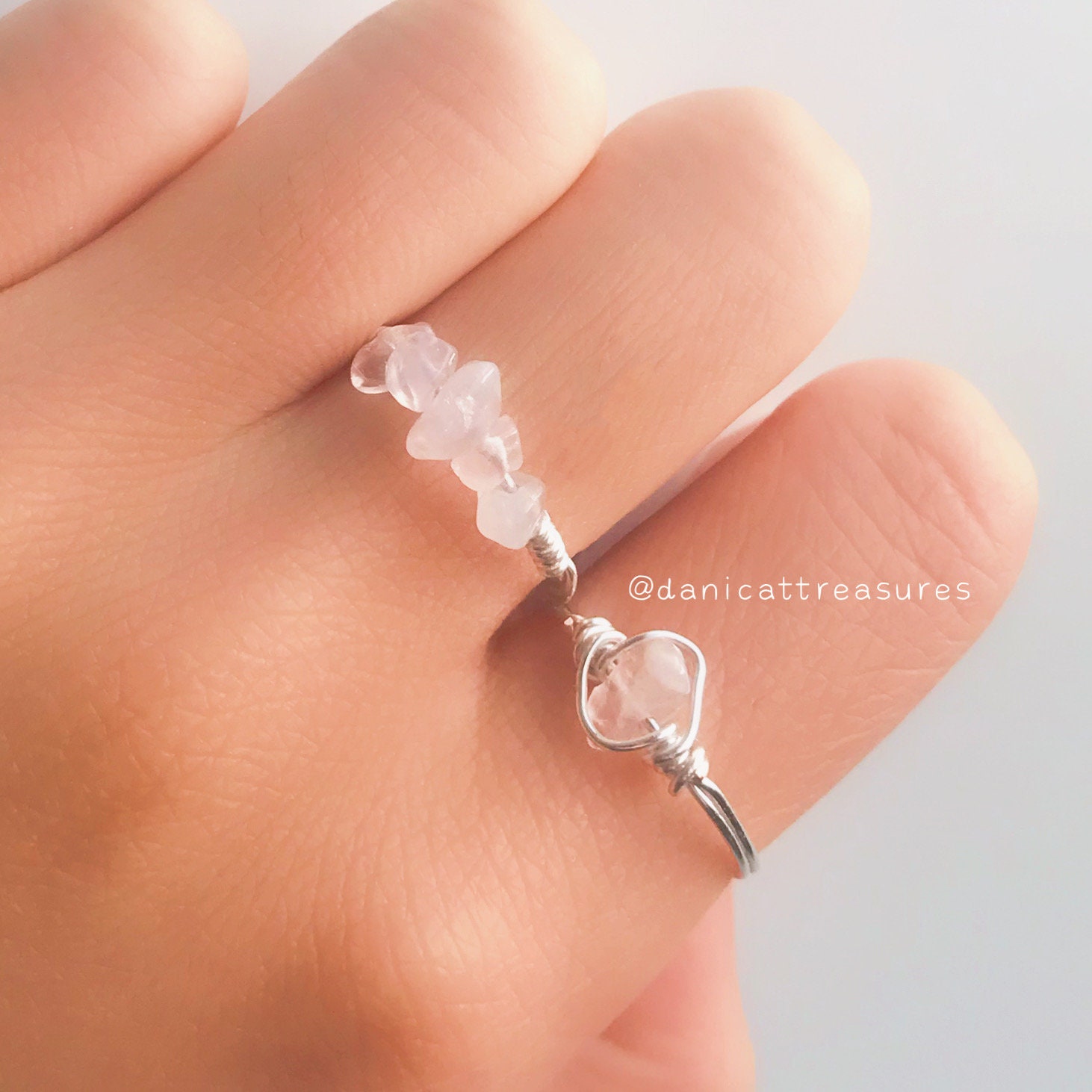 Raw Rose Quartz Ring, Raw Stone Ring Adjustable, Gift For Mom, Heart C –  Love, Lily and Chloe