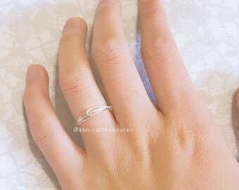 925 Sterling Silver Stacking Ring, Knot Ring, Silver Wire ring, cute rings, Stackable ring, Minimalist ring, thin band ring, Dainty, boho